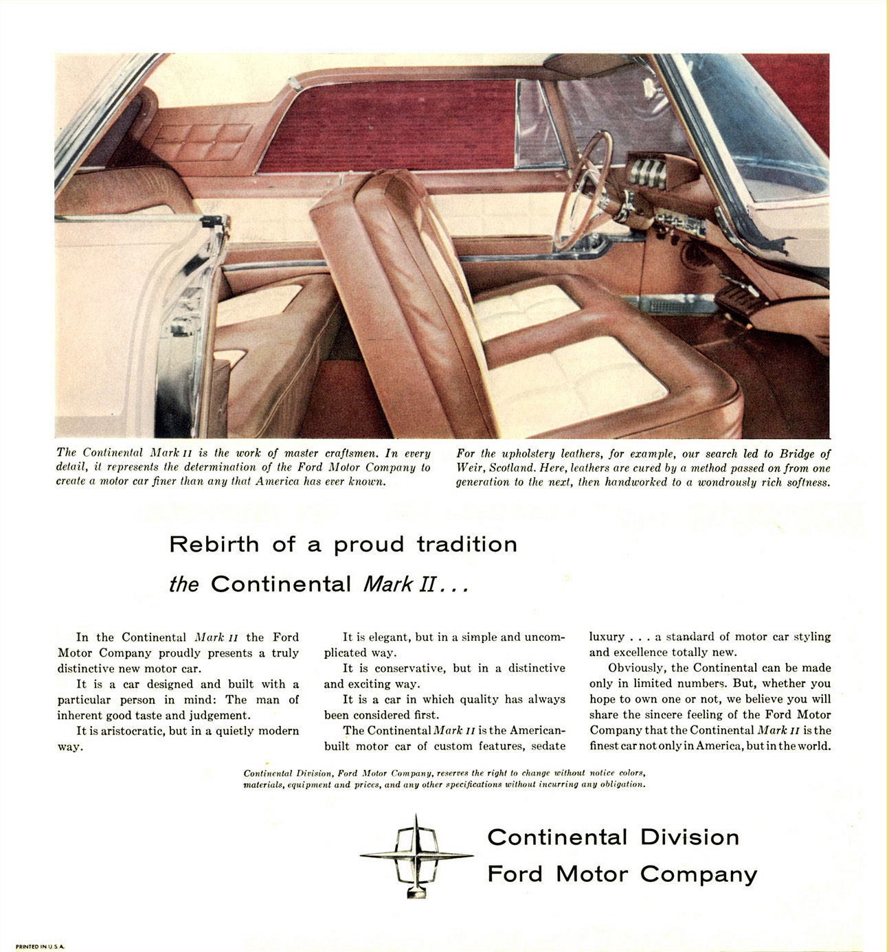 1956 Lincoln Continental Mark II Brochure Page 4